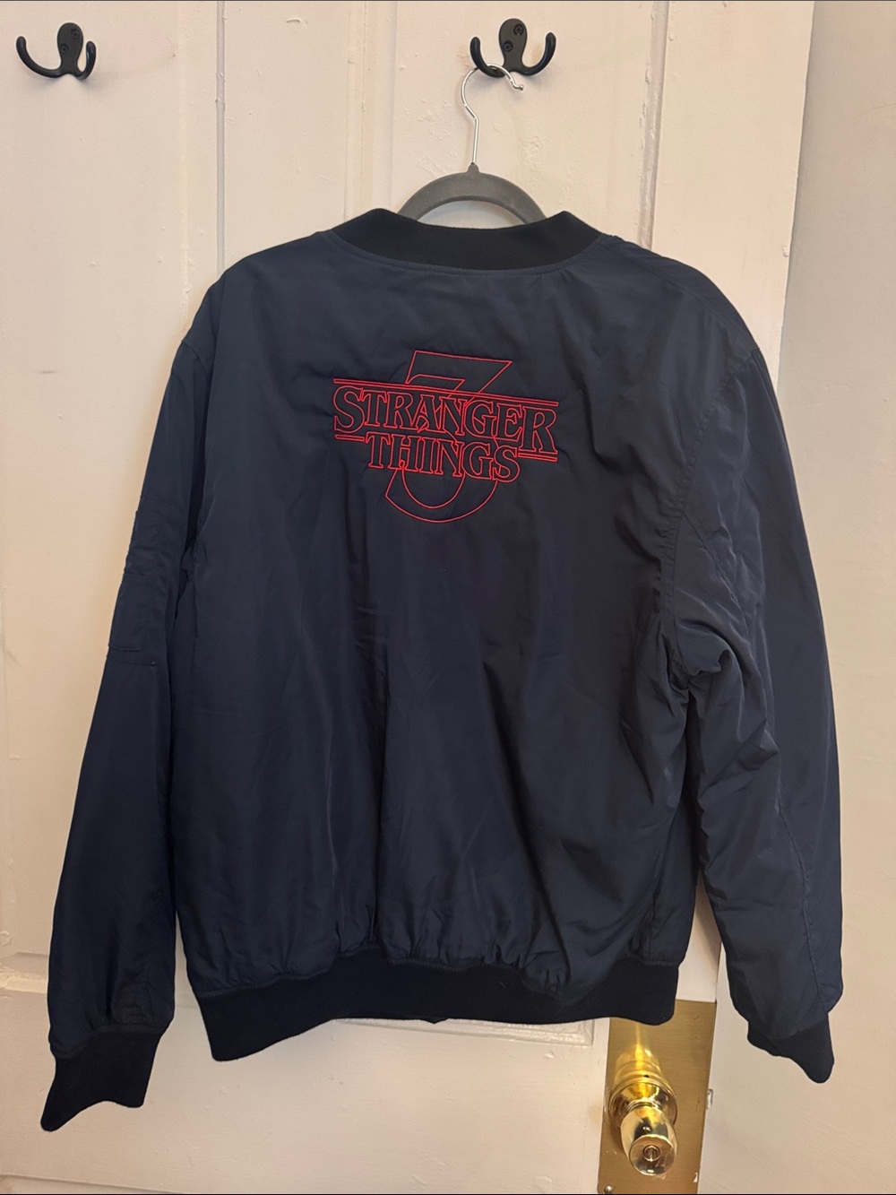 Stranger Things Navy Bomber Jacket - Official Series Logo